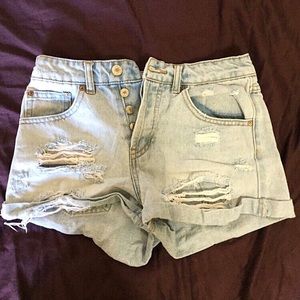 High waisted ripped jeans